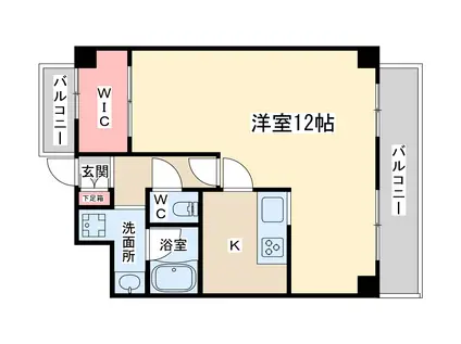 コンフォール・エスティオ(1K/9階)の間取り写真