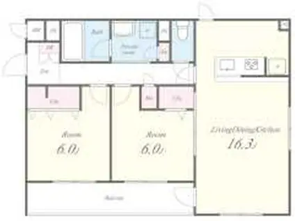 ラ フィーネ・II(2LDK/3階)の間取り写真
