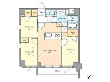 AIFLAT渋谷西原(3LDK/4階)の間取り写真