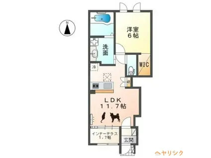 フランシーズ(1LDK/1階)の間取り写真