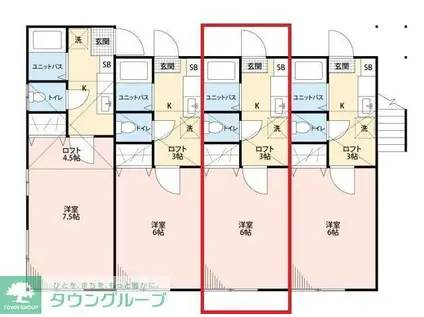 シャネル富士見台(1K/1階)の間取り写真