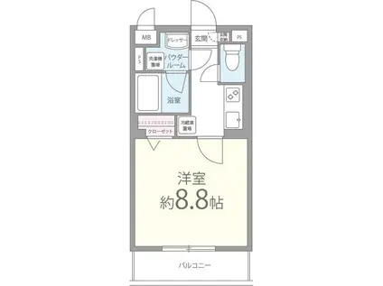 フローリッシュ桃山(1K/3階)の間取り写真