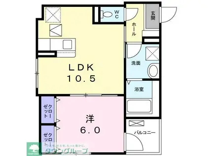 システィコート(1LDK/1階)の間取り写真