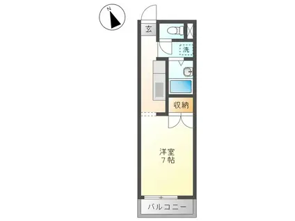 ユニシス明和第2ビル(1K/2階)の間取り写真