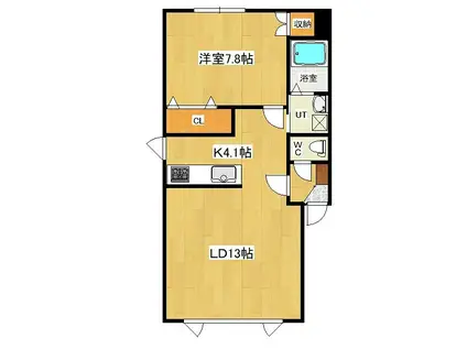 ベリアス・ミワ(1LDK/2階)の間取り写真