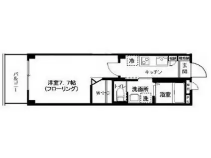 ハーモニーコート月島(1K/5階)の間取り写真