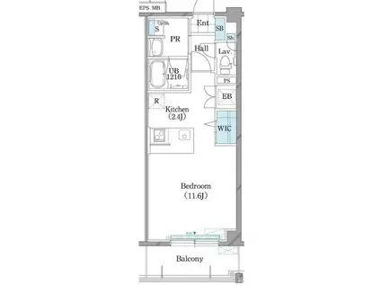 ホーリーフォート南平岸(1K/2階)の間取り写真