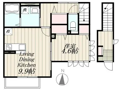 ラ・メゾン雅(1LDK/2階)の間取り写真