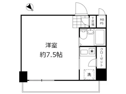 ネオマイム鶴見フルレゾン(1K/6階)の間取り写真