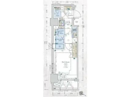 GENOVIA阪東橋IISKYGARDE(1K/4階)の間取り写真