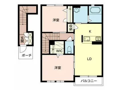 シャーメゾンあん(2LDK/2階)の間取り写真