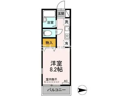 メゾンクアトロ(1K/1階)の間取り写真