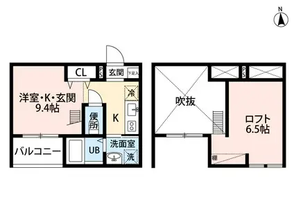 ARCADIA(1K/1階)の間取り写真