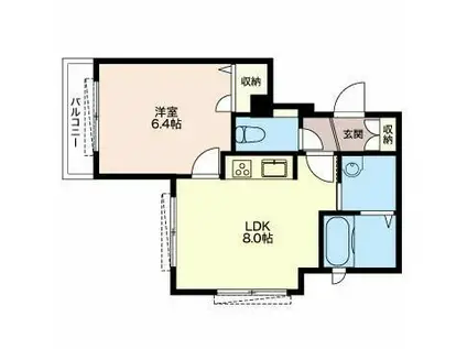 センゲングレイスコート(1LDK/3階)の間取り写真