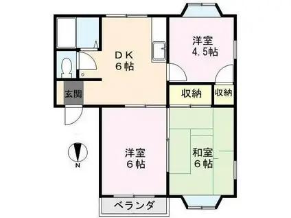 コートイノウエ(3DK/2階)の間取り写真