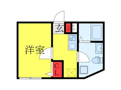 PREFERRED AKABANE(1K/1階)の間取り写真