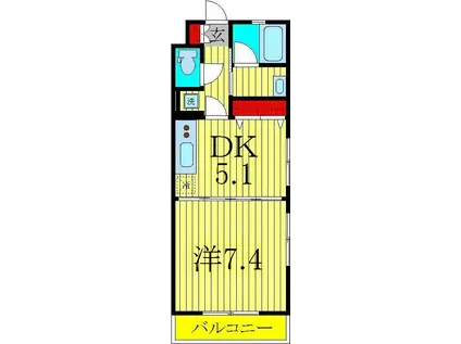グレイスコートIII(1DK/1階)の間取り写真