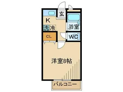 コーポセントポーリア(1K/1階)の間取り写真