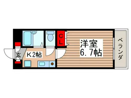 グレイスさつき(1K/2階)の間取り写真