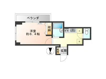 バムブーグラス(1K/2階)の間取り写真