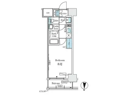 ディームス東陽町II(1K/3階)の間取り写真