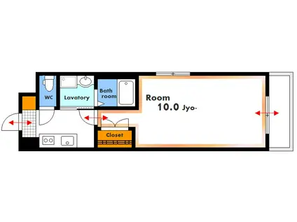 CASA BLANCA M-7(1K/8階)の間取り写真