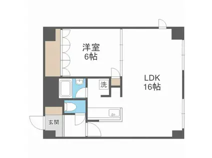 シャトーブラン59(1LDK/6階)の間取り写真