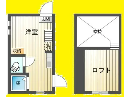 アーバンプレイス高田馬場12(ワンルーム/2階)の間取り写真
