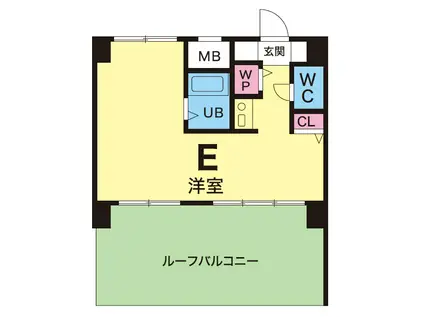 YKハイツ松の内(ワンルーム/10階)の間取り写真