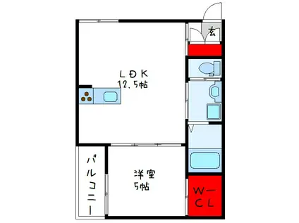 LIVINGLIFE八尾山本(1LDK/3階)の間取り写真