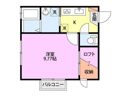 レイガーデン(1K/1階)の間取り写真