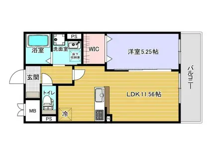 EXハイツ南住吉I(1LDK/1階)の間取り写真