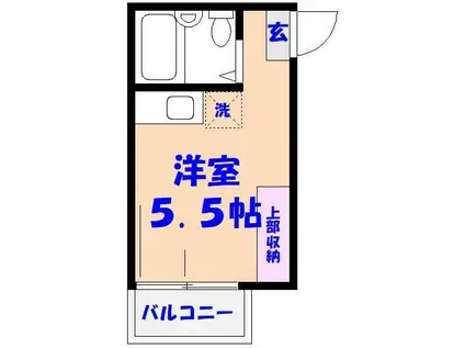 パレス市川(ワンルーム/2階)の間取り写真