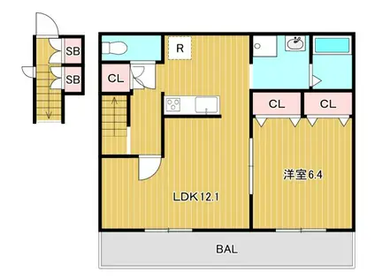 STELLA NOTE(1LDK/3階)の間取り写真