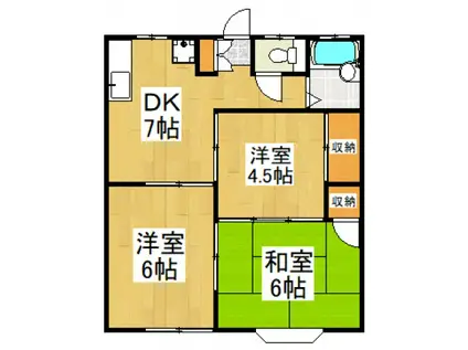 リバティハイツ(3DK/1階)の間取り写真