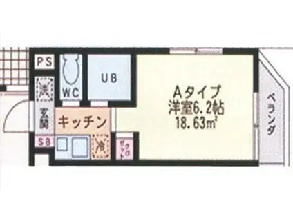 スカイガーデン要町(ワンルーム/1階)の間取り写真