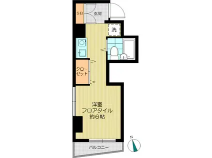 T.I.ビル(ワンルーム/2階)の間取り写真