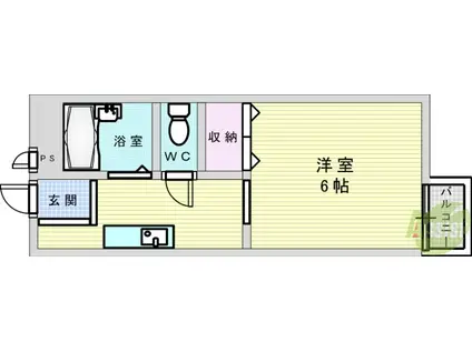 ルーラルハイツ(ワンルーム/2階)の間取り写真