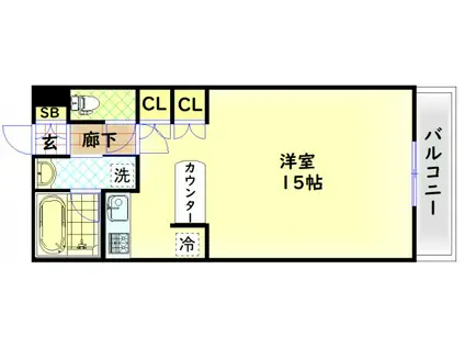 CITY SPIRE難波ウエスト(ワンルーム/8階)の間取り写真