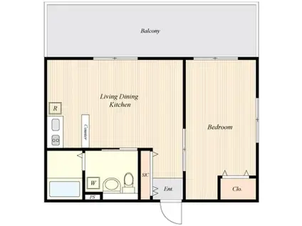 ケースイート都立大学(1LDK/3階)の間取り写真