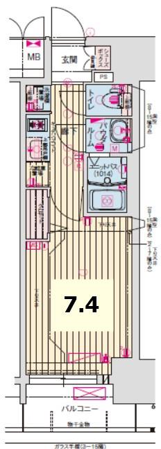 プレサンスジェネ新栄町駅前 葵(1K/5階)の間取り写真