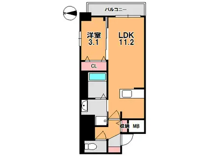 LA RIVIERE OKAMOTO II(1LDK/3階)の間取り写真