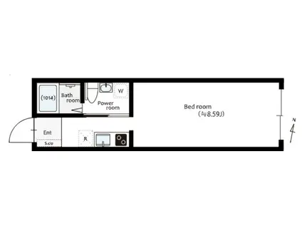 シルバーライズ亀戸(ワンルーム/1階)の間取り写真
