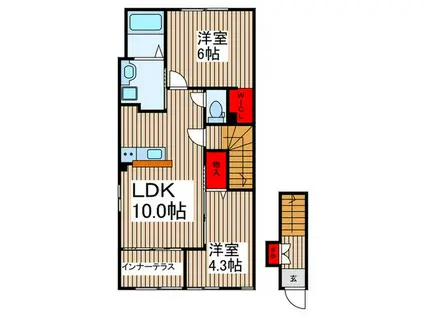 ヴィゴラス(2LDK/2階)の間取り写真
