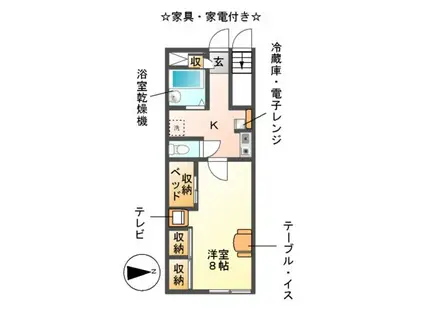 レオパレスTOKI(1K/1階)の間取り写真