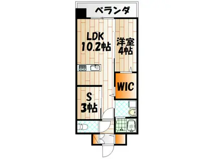 インクレイス門司(1SLDK/6階)の間取り写真