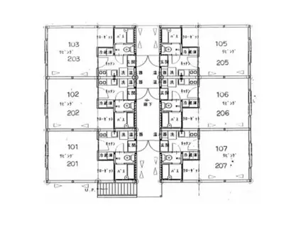 メイプルタウンII(1K/1階)の間取り写真