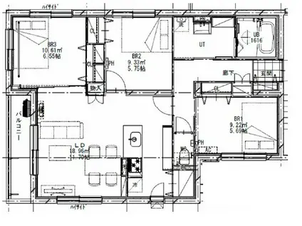 和 二十四軒(3LDK/4階)の間取り写真