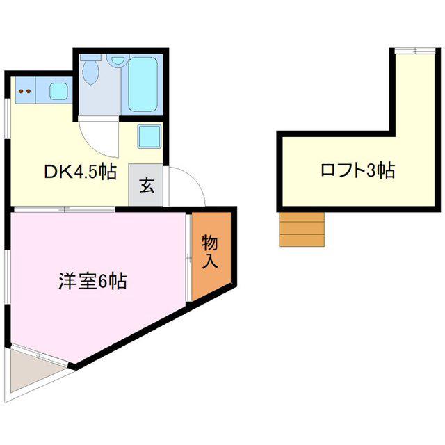 日野タワーハウス(1DK/2階)の間取り写真