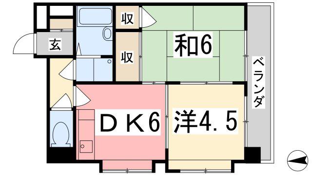 ベルトピア手柄I(2DK/2階)の間取り写真